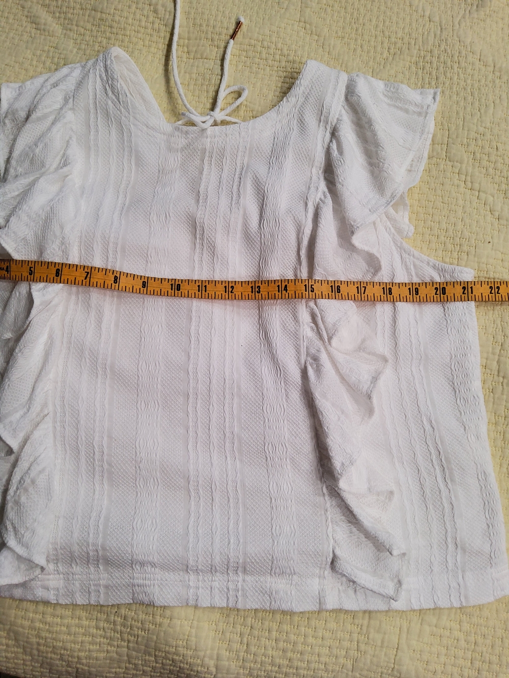 Anthropologie Danya Off White Ruffle Sleeveless Blouse Size L - Picture 9 of 13